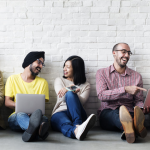 diverse group of people in conversation