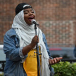 african american woman gives speech