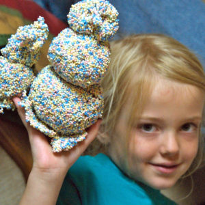 girl holding floam