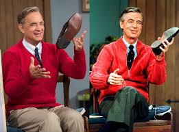 Tom Hanks and Fred Rodgers side-by-side