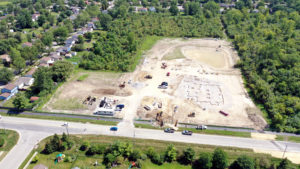 new library construction, overhead view