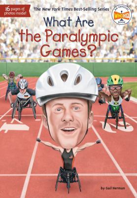 What are the Paralympic Games. Athletes compete in a track race. The center figure wins.