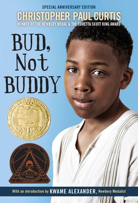 Bud, not Buddy by Christopher Paul Curtis. It features the main character, Bud, looking towards the reader with a neutral expression.